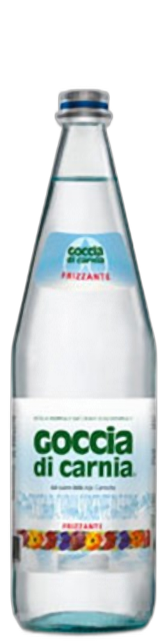 Acqua Frizzante Goccia di Carnia 1L in vetro a rendere - consegna a domicilio Fontilio